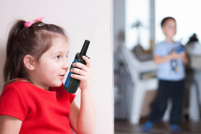 Alecto FR-115BW - Set of two Two-Way radios for children, range up to 7 kilometers, blue/black