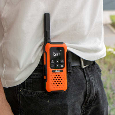 Alecto FR300OE - Ruggedized Two-Way radio, range up to 10 kilometers, orange/black