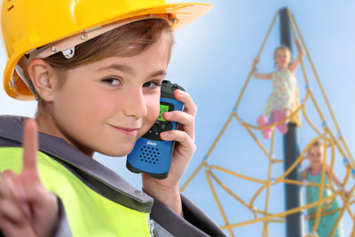 Alecto FR-115BW - Set of two Two-Way radios for children, range up to 7 kilometers, blue/black