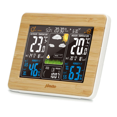 Alecto WS-1560 - Weather station with wireless sensor, bamboo