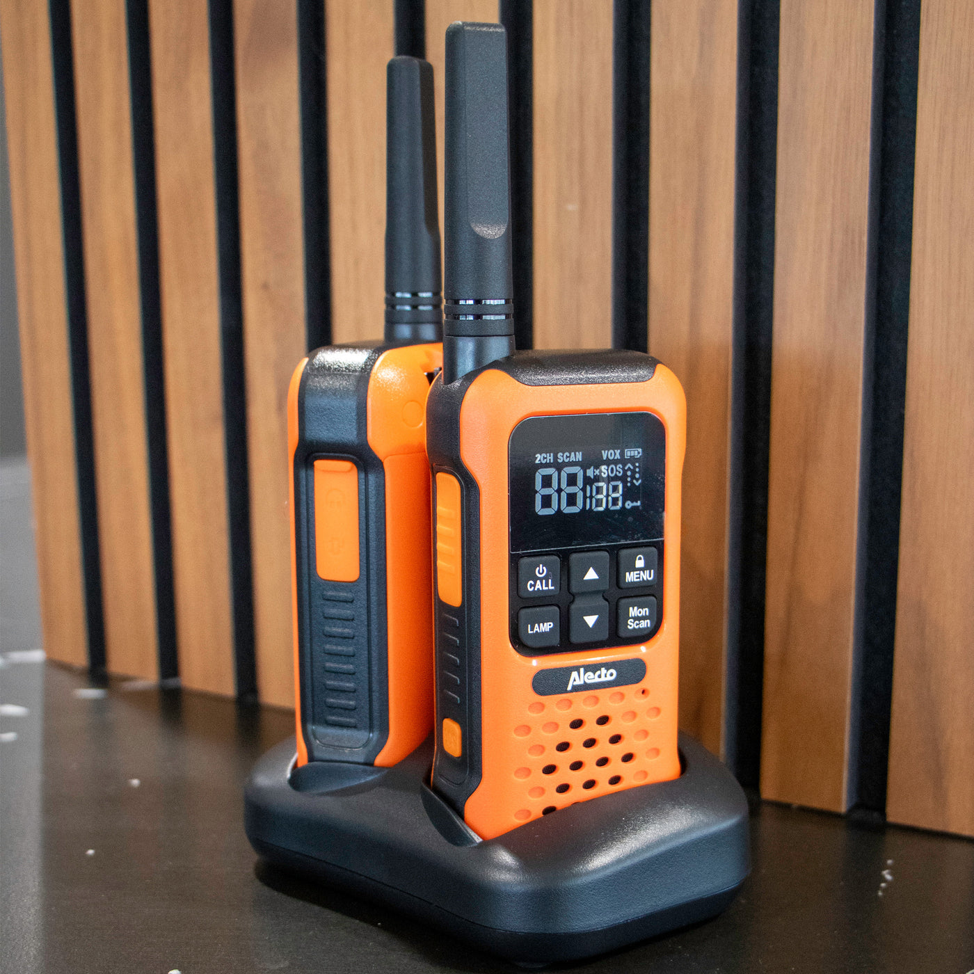 Alecto FR300OE - Ruggedized Two-Way radio, range up to 10 kilometers, orange/black