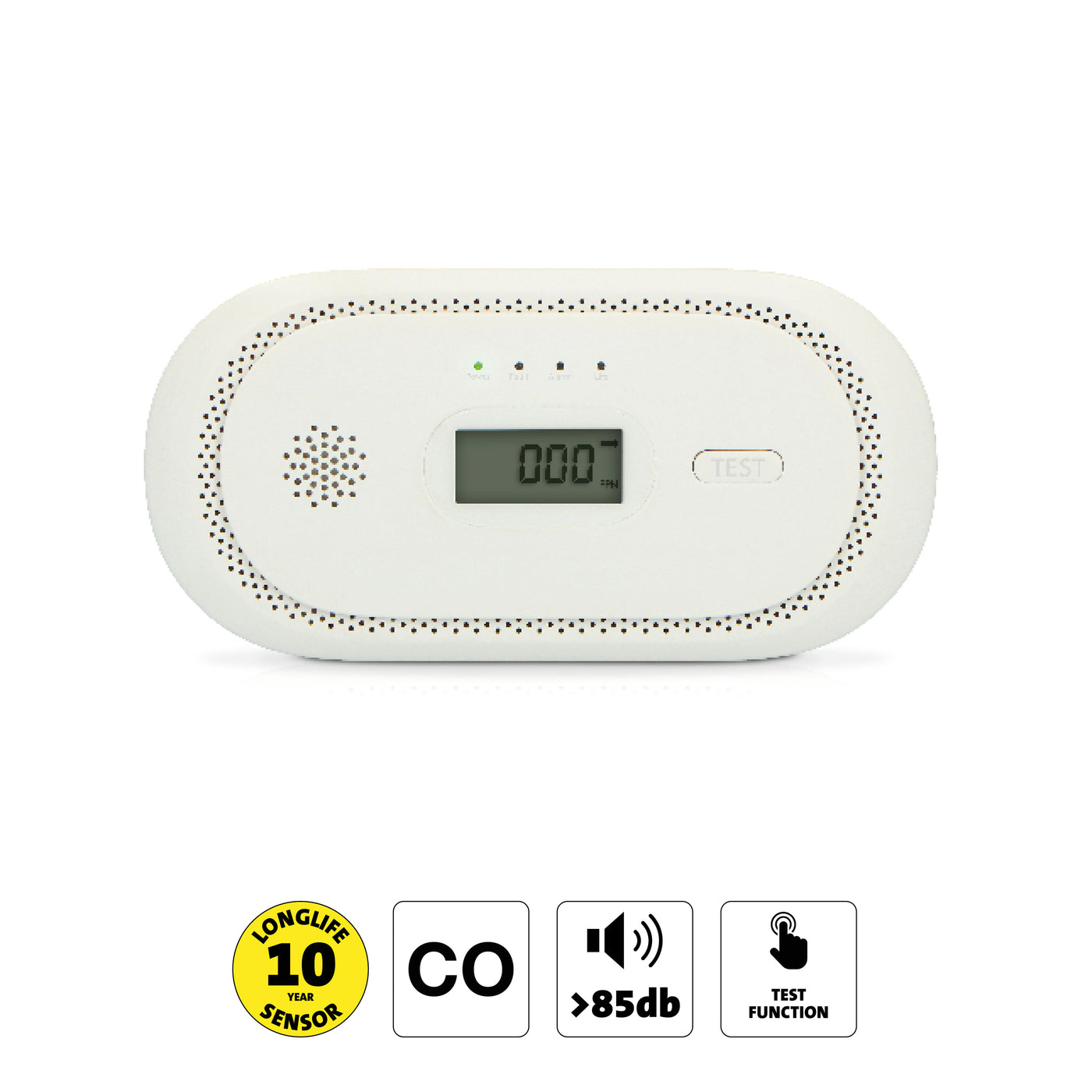 Alecto COA2650 - Carbon monoxide alarm with 10 year sensor runtime and display (successor COA-26)