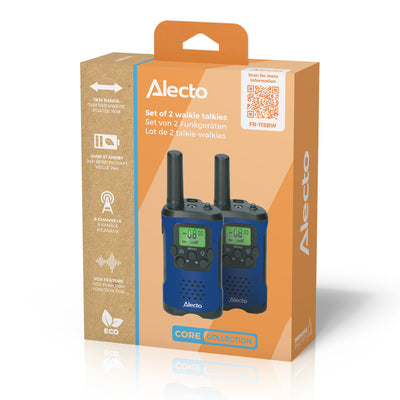 Alecto FR-115BW - Set of two Two-Way radios for children, range up to 7 kilometers, blue/black