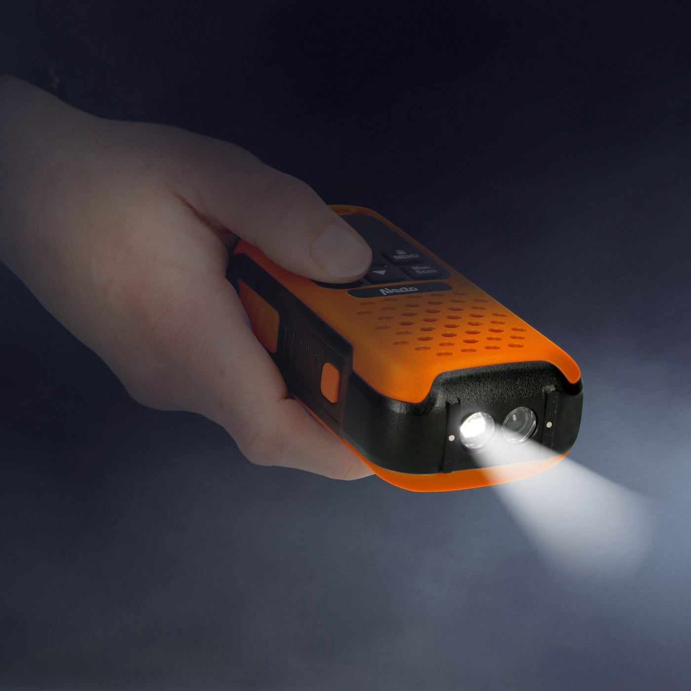 Alecto FR300OE - Ruggedized Two-Way radio, range up to 10 kilometers, orange/black
