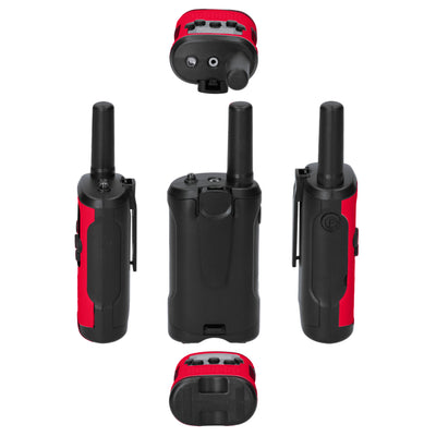 Alecto FR115RD - Set of 2 kids’ walkie talkies, range up to 7 kilometers, red/black