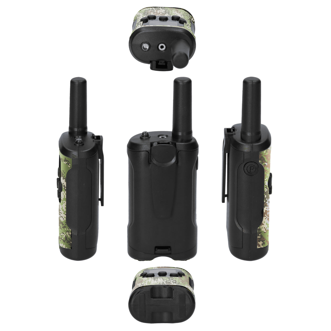 Alecto FR115CAMO - Set of 2 kids’ walkie talkies, range up to 7 kilometers, camouflage