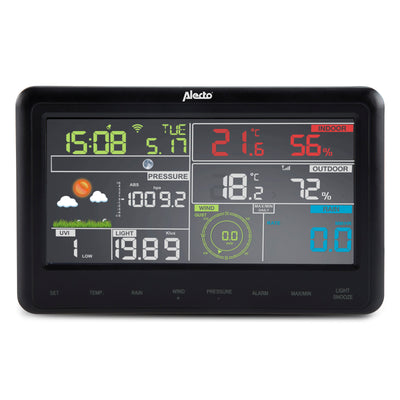 Alecto WS-5500 - Professional 8 in 1 wi-fi weather station with app and wireless outdoor sensor, black