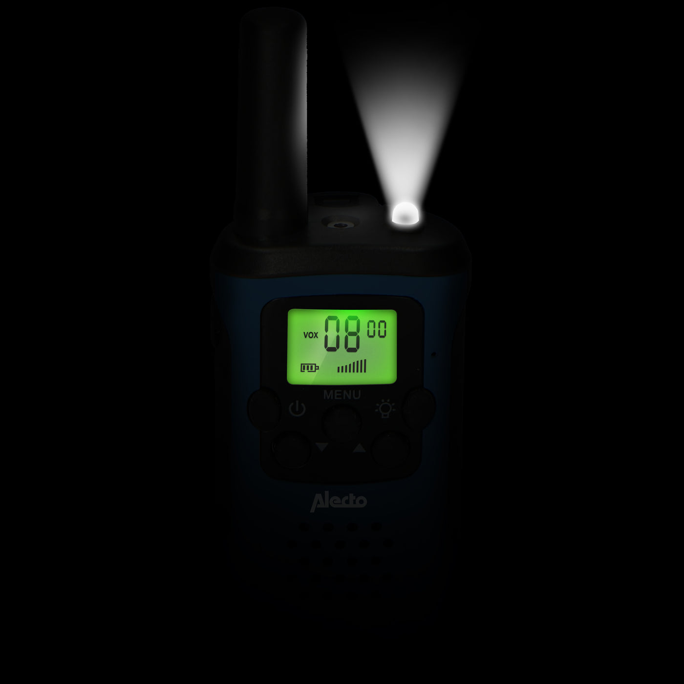 Alecto FR-115BW - Set of two Two-Way radios for children, range up to 7 kilometers, blue/black