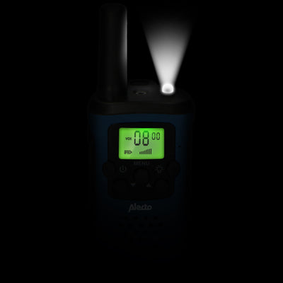 Alecto FR-115BW - Set of two Two-Way radios for children, range up to 7 kilometers, blue/black