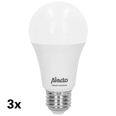 Alecto SMART-BULB10 TRIPLE - Smart LED colour lamp with Wi-Fi, 3 pack