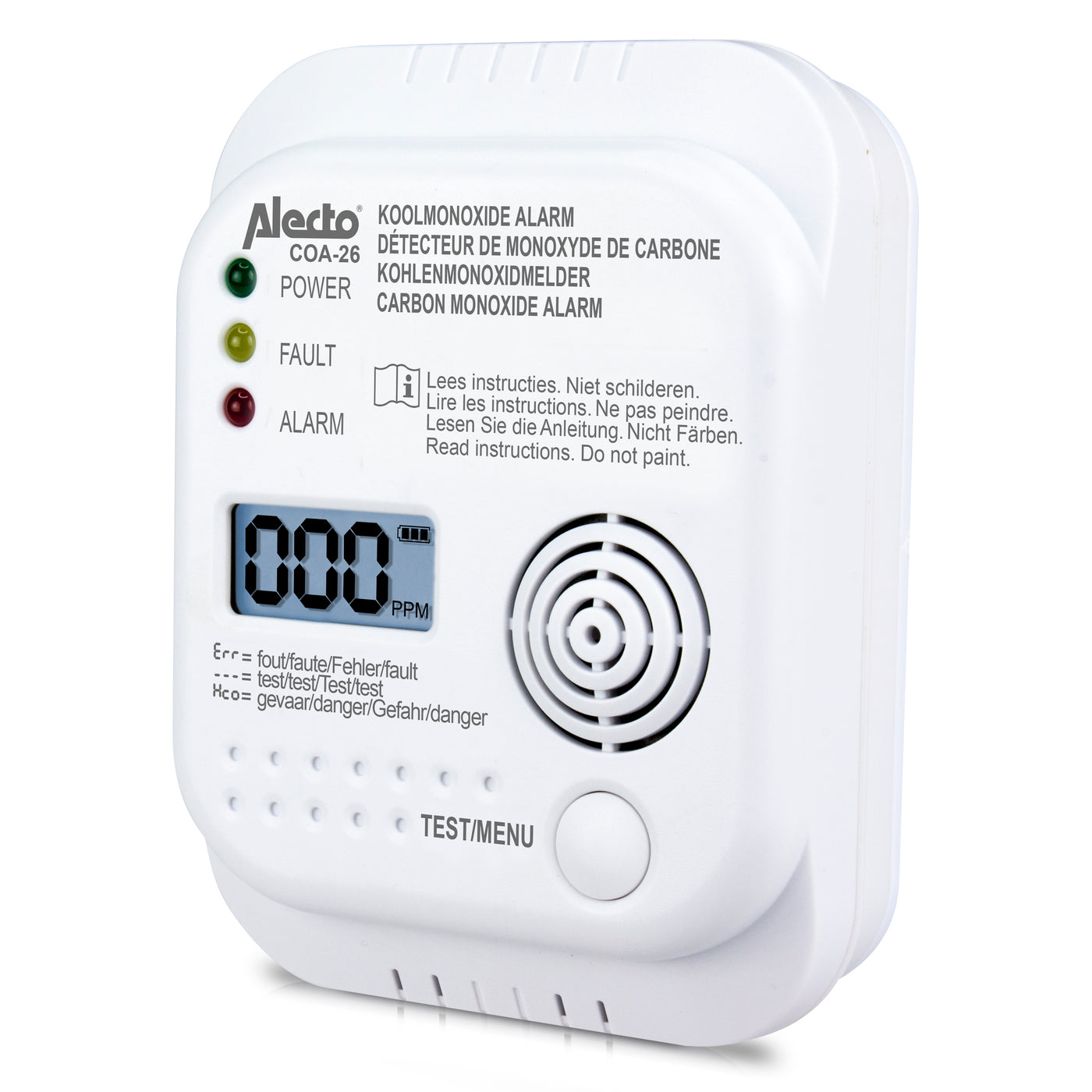 Alecto COA-26 - Carbon monoxide alarm with 7 years sensor runtime, white