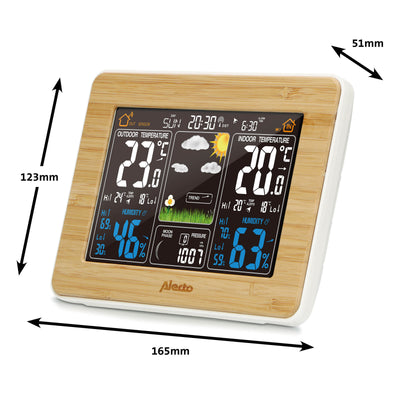 Alecto WS-1560 - Weather station with wireless sensor, bamboo