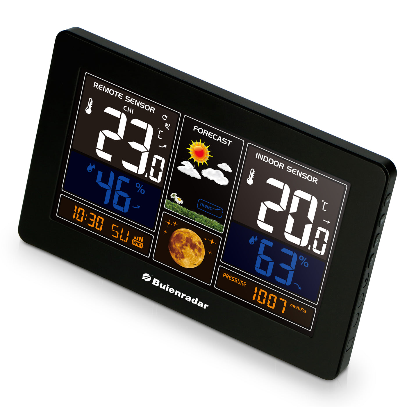 Buienradar BR900 - 3 in 1 Wi-Fi weather station with app and wireless outdoor sensor, black