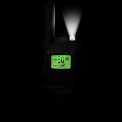 Alecto FR115CAMO - Set of 2 kids’ walkie talkies, range up to 7 kilometers, camouflage