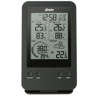Alecto WS-3400 - Professional weather station with wireless sensor, black