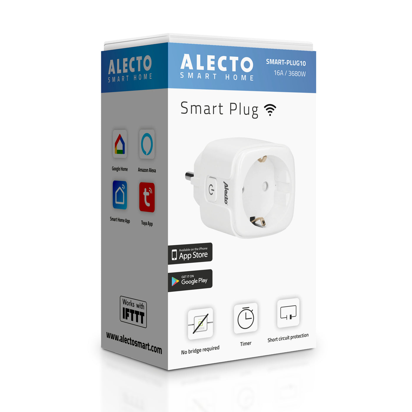 Alecto SMART-PLUG10 - Smart Wi-Fi plug, 16A, 3680W