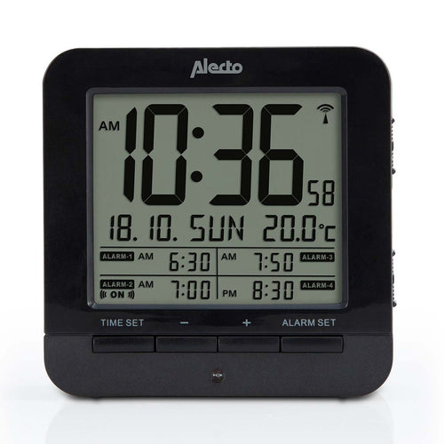 Alecto AK-20 - Digital alarm clock with thermometer, black