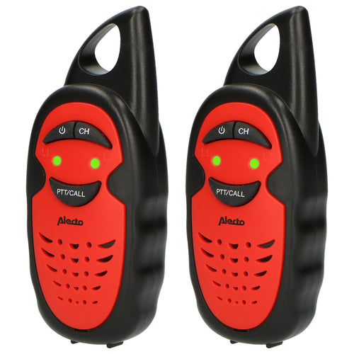 Alecto FR-05RD - Set of 2 kids’ walkie talkies, range up to 3 kilometers, black/red