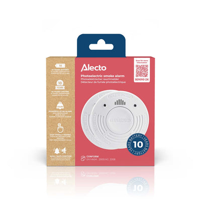 Alecto SD1010 2X - Rookmelder met batterij voor 10 jaar, 2 stuks