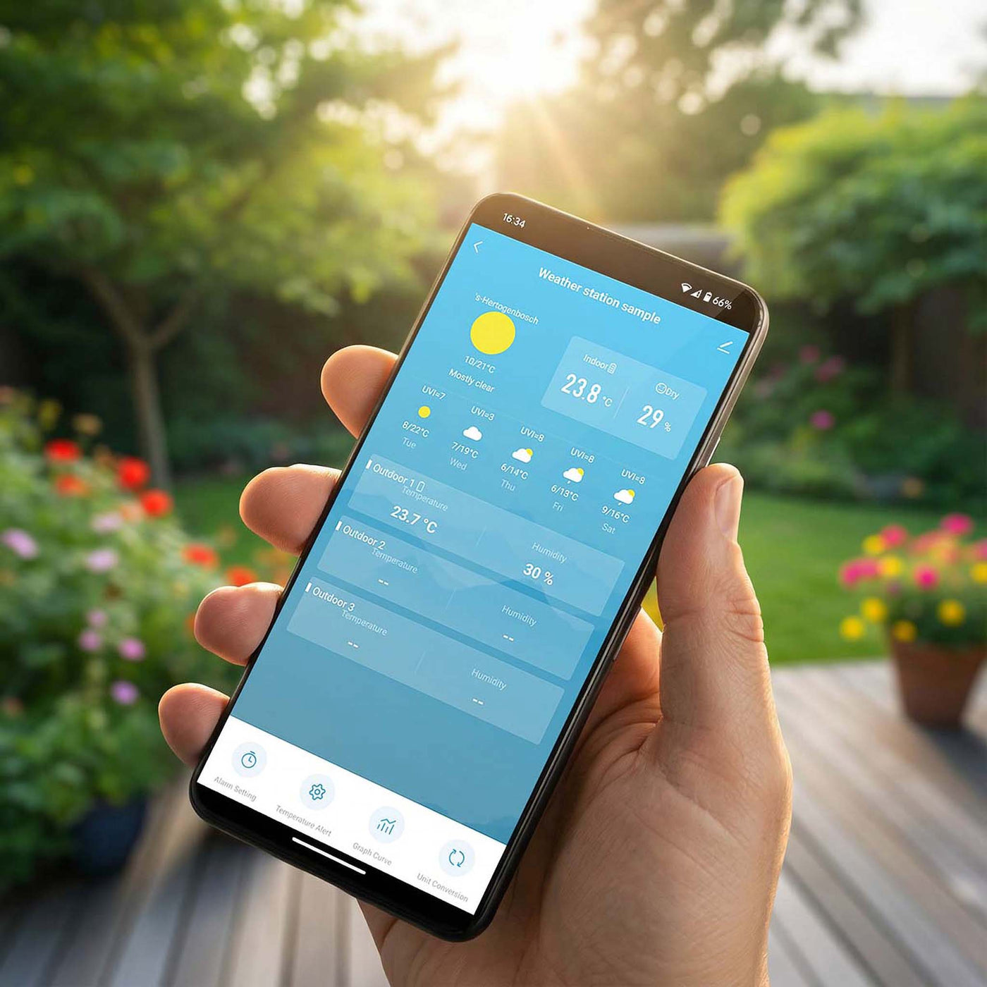 Alecto WS5100 - Professioneel 6-in-1 Wi-Fi weerstation met gratis SmartLife App