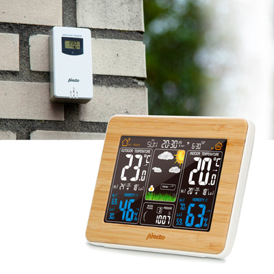 Alecto WS-1560 - Weather station with wireless sensor, bamboo