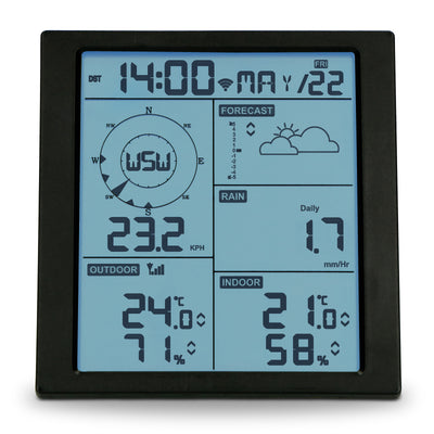 Alecto WS5200 - Professional 6 in 1 wi-fi weather station with app and wireless outdoor sensor, black