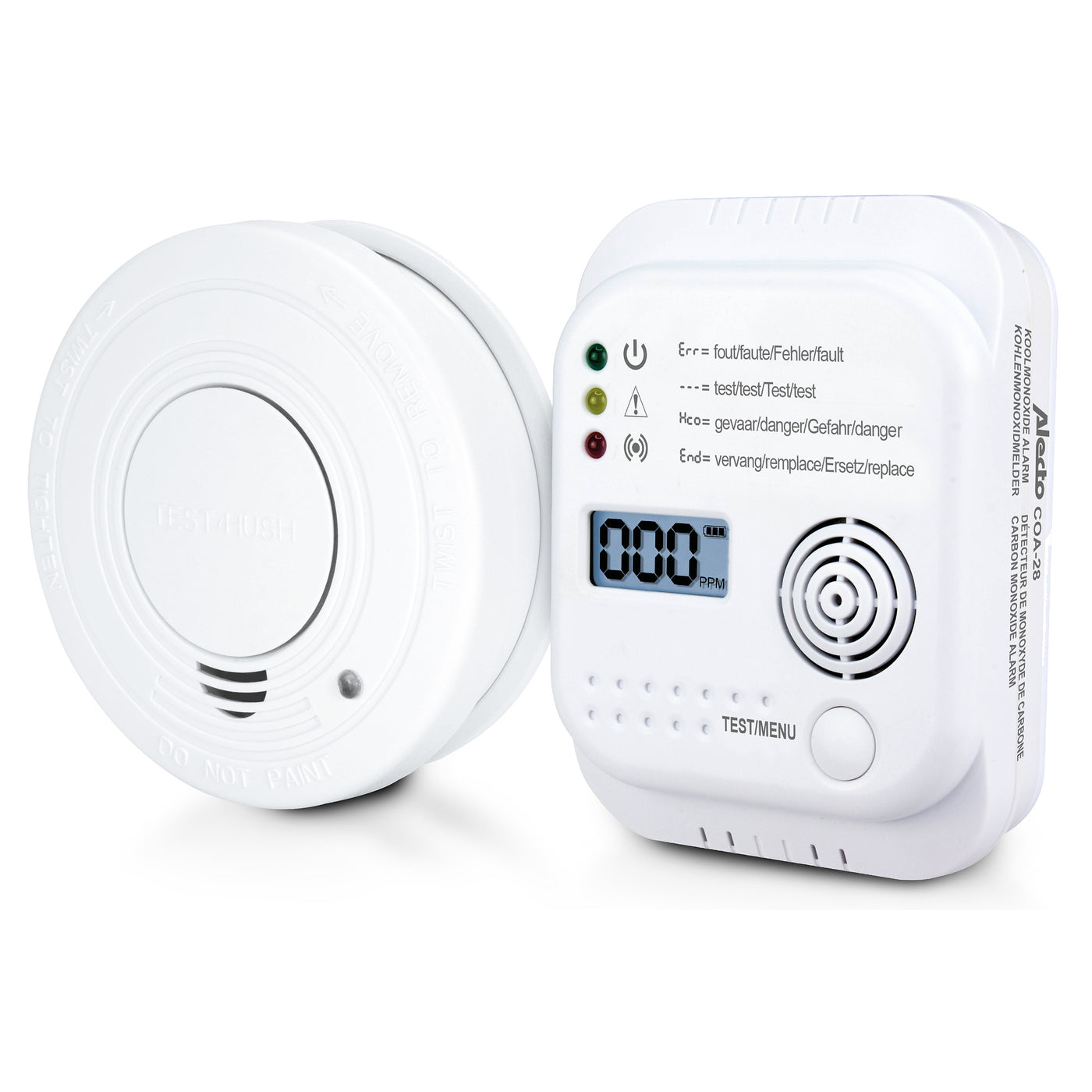 Alecto SCA-02 - Set of smoke detector and carbon monoxide detector, white