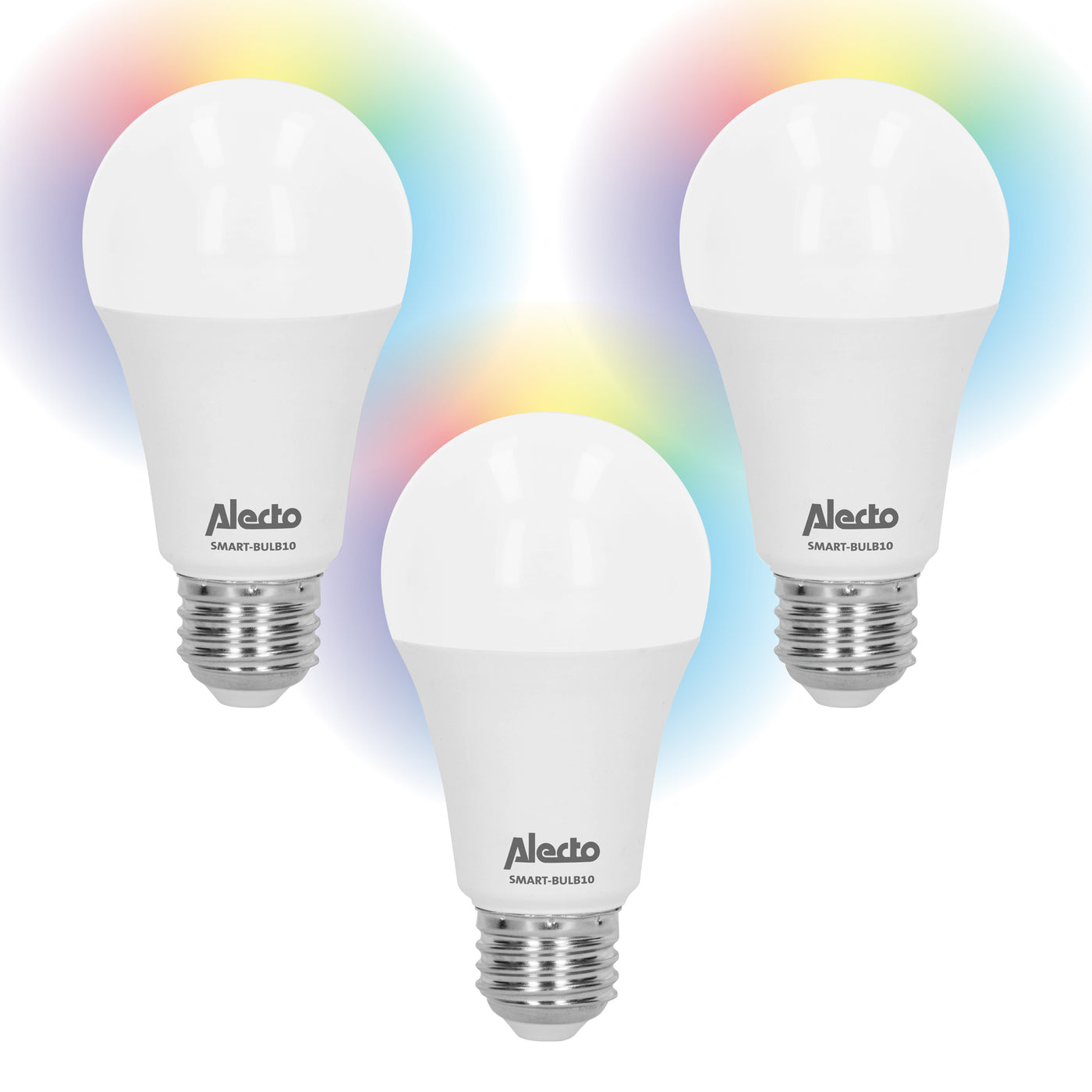 Alecto SMART-BULB10 TRIPLE - Smart LED colour lamp with Wi-Fi, 3 pack