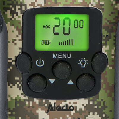 Alecto FR115CAMO - Set of 2 kids’ walkie talkies, range up to 7 kilometers, camouflage