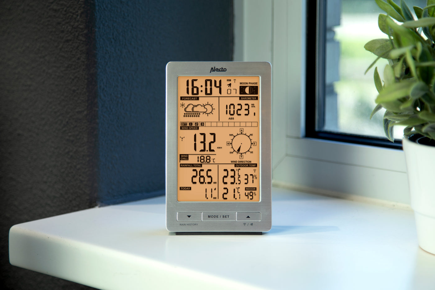 Alecto WS-3300 - Weather station with wireless sensor, silver