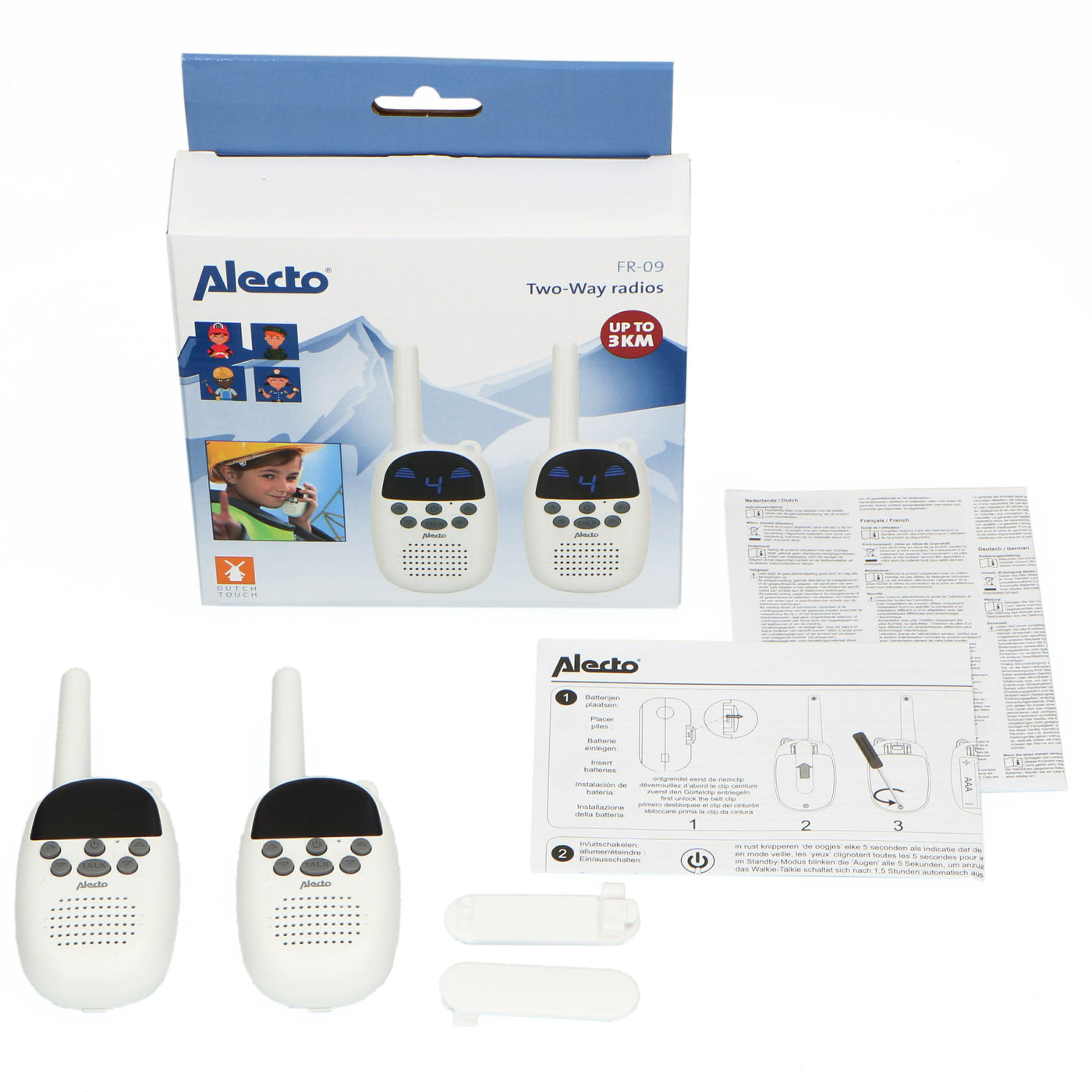 Alecto FR-09 - Set of 2 kids’ Two-Way radios - range up to 3 km