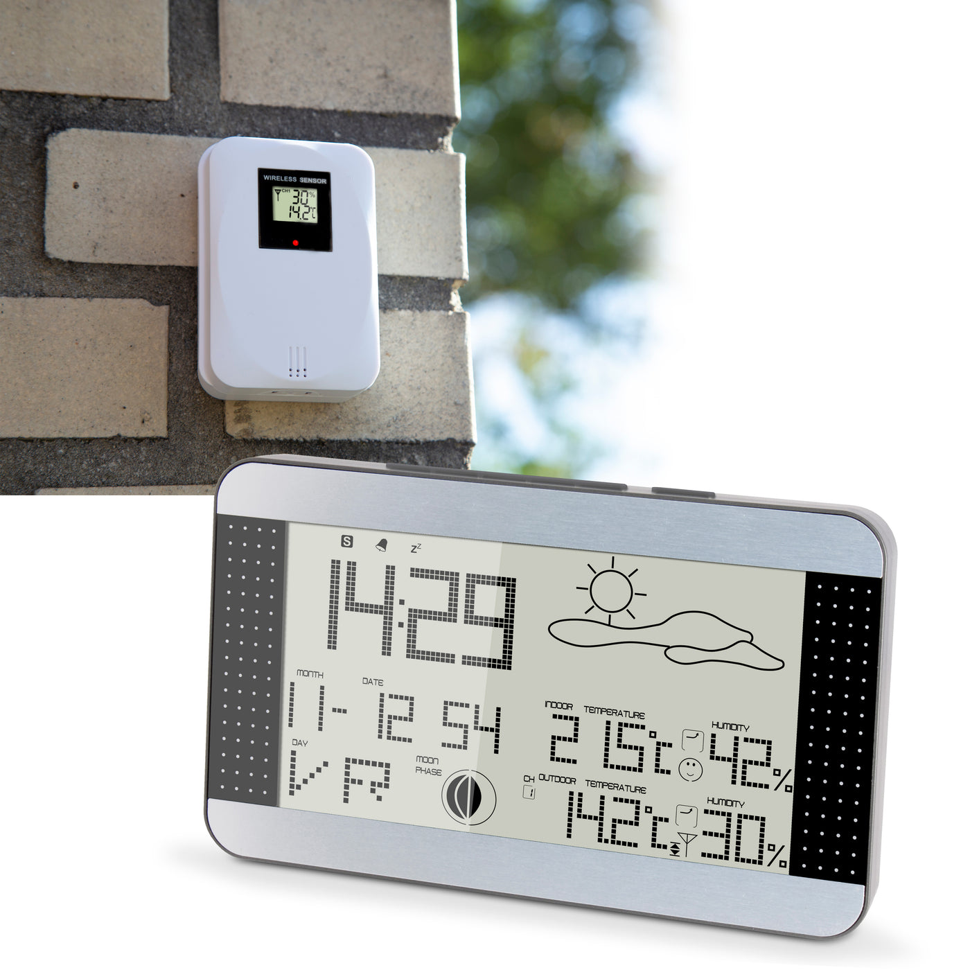 Alecto WS-1700 - Weather station with wireless sensor, silver