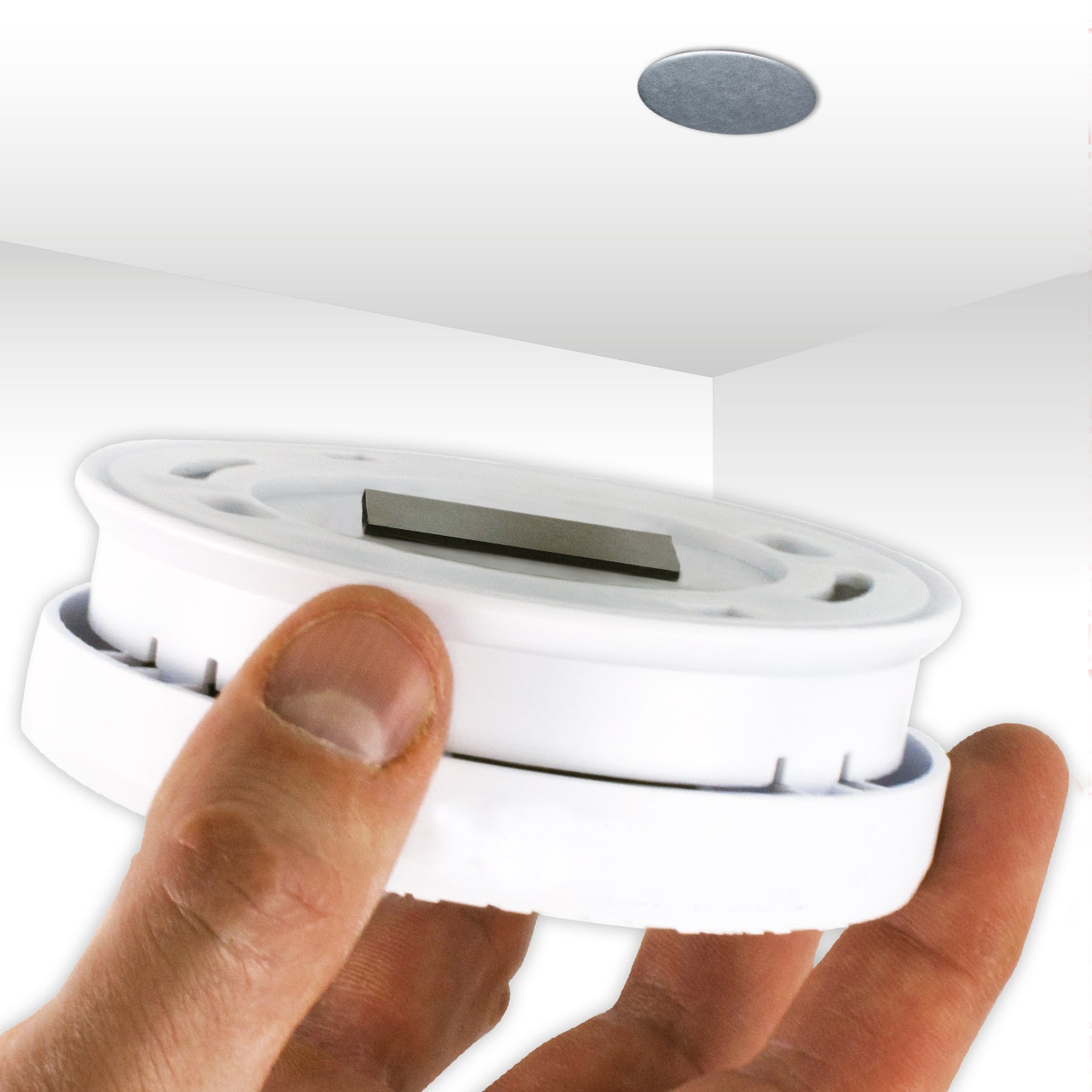 DVM-MMP: Magnetic mounting pad for smoke- and heat detectors.