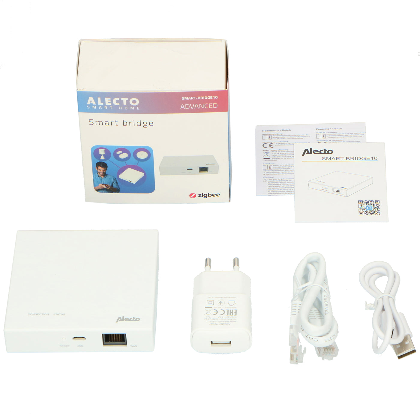 Alecto SMART-SMOKE10 SET 2 - Starter set Zigbee smart bridge with 4 Zigbee smart smoke detectors