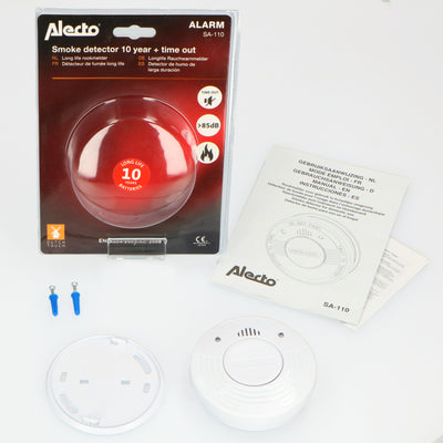 Alecto SA-110 - Smoke detector with 10 year battery and sensor runtime, white
