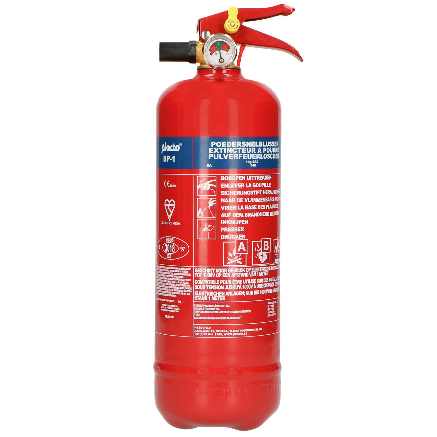 Alecto BP-1 - Fire extinguisher powder 1 kilogram