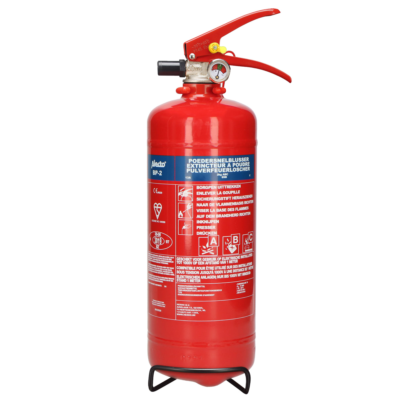 Alecto BP-2 - Fire extinguisher powder 2 kilogram