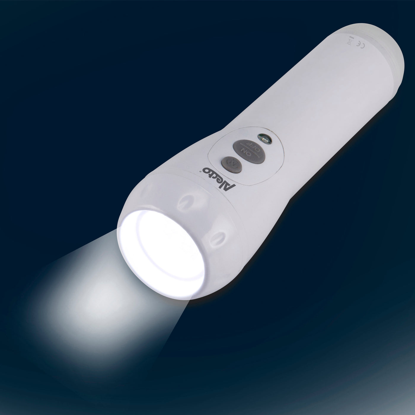 Alecto ATL-110 - Rechargeable LED flashlight / automatic LED night light, white