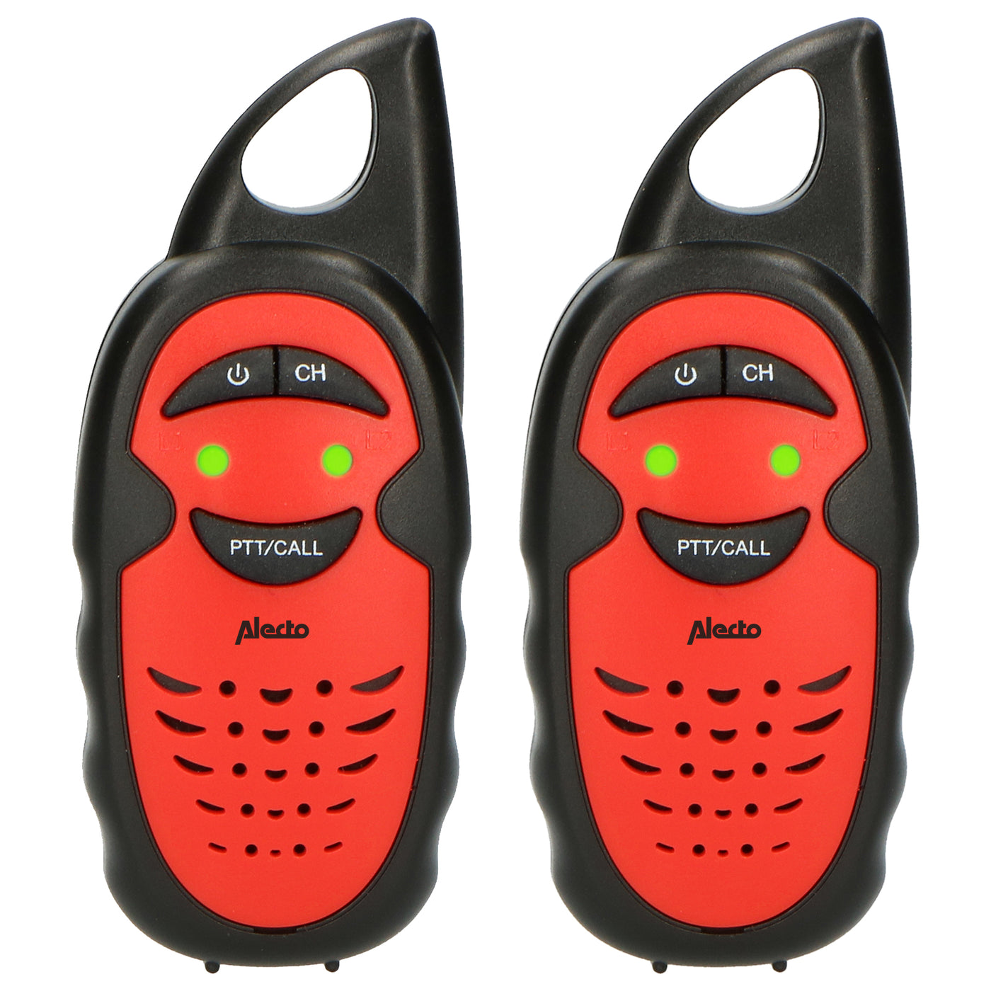 Alecto FR-05RD - Set of 2 kids’ walkie talkies, range up to 3 kilometers, black/red