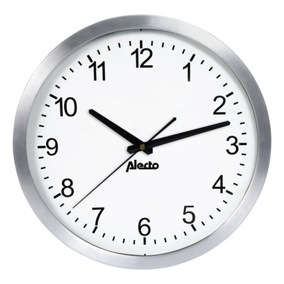 Alecto AK-10 - Large analog wall clock, aluminum - 30 cm diameter