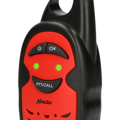 Alecto FR-05RD - Set of 2 kids’ walkie talkies, range up to 3 kilometers, black/red