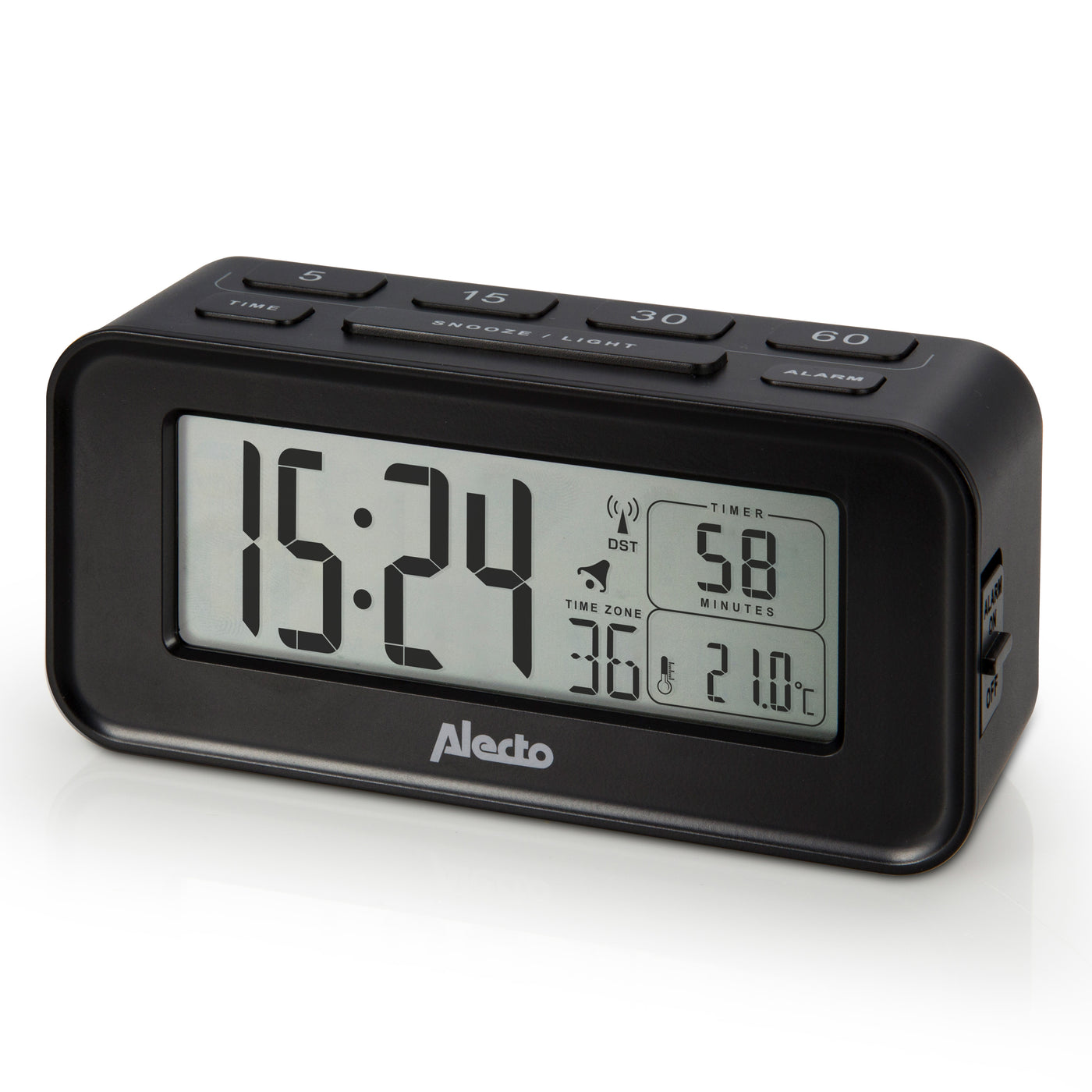 Alecto AK-40 - Digital alarm clock, preset timer, temperature