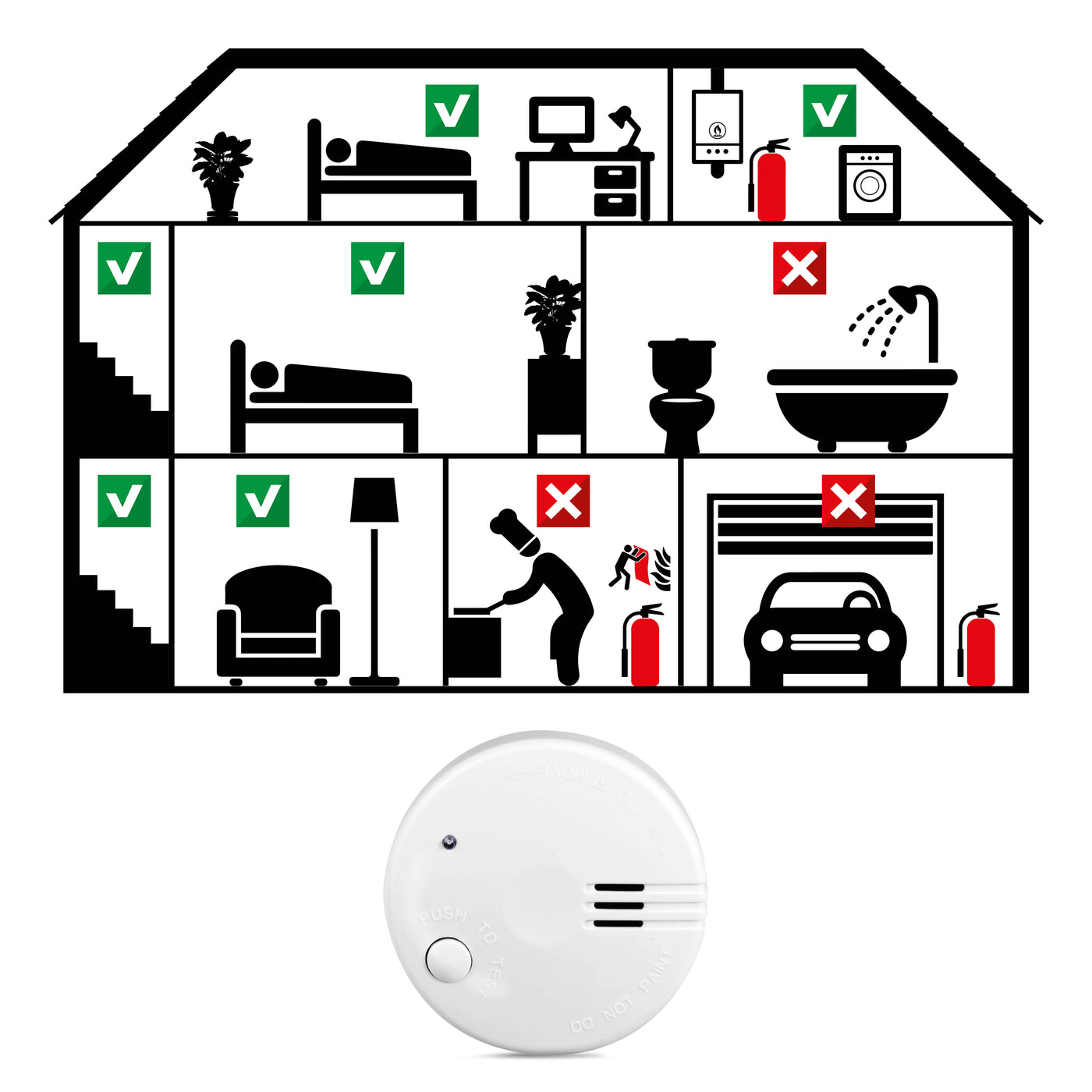 Alecto BPB18 - Fire safety kit with 2 mini smoke detectors and 2 magnetic mounting plates