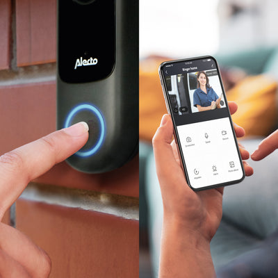Alecto SMART-RING20 - Smart Wi-Fi doorbell with camera, suitable for home automation, black