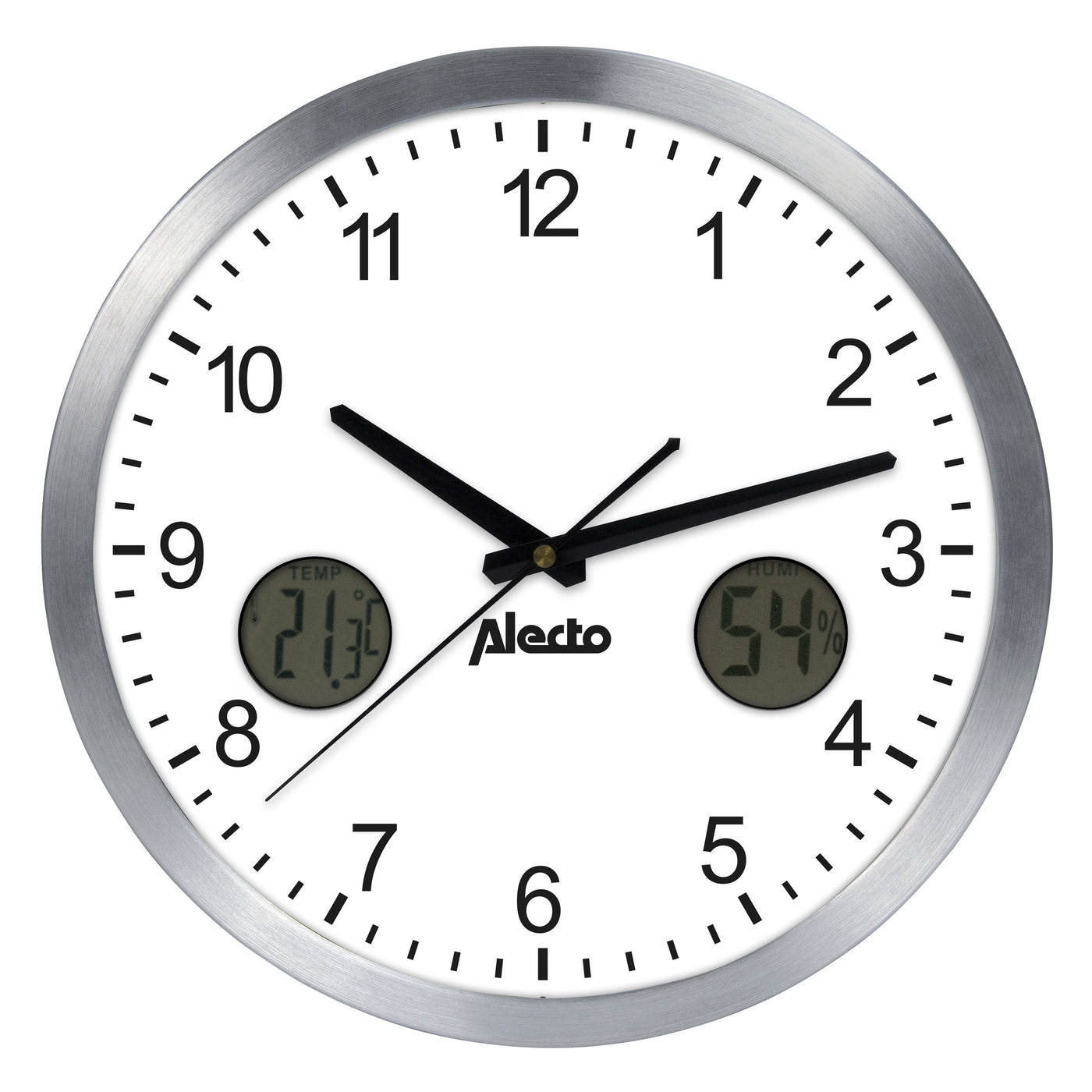 Alecto AK-15 - Large analog wall clock with thermometer and hygrometer - 30,5 cm diameter